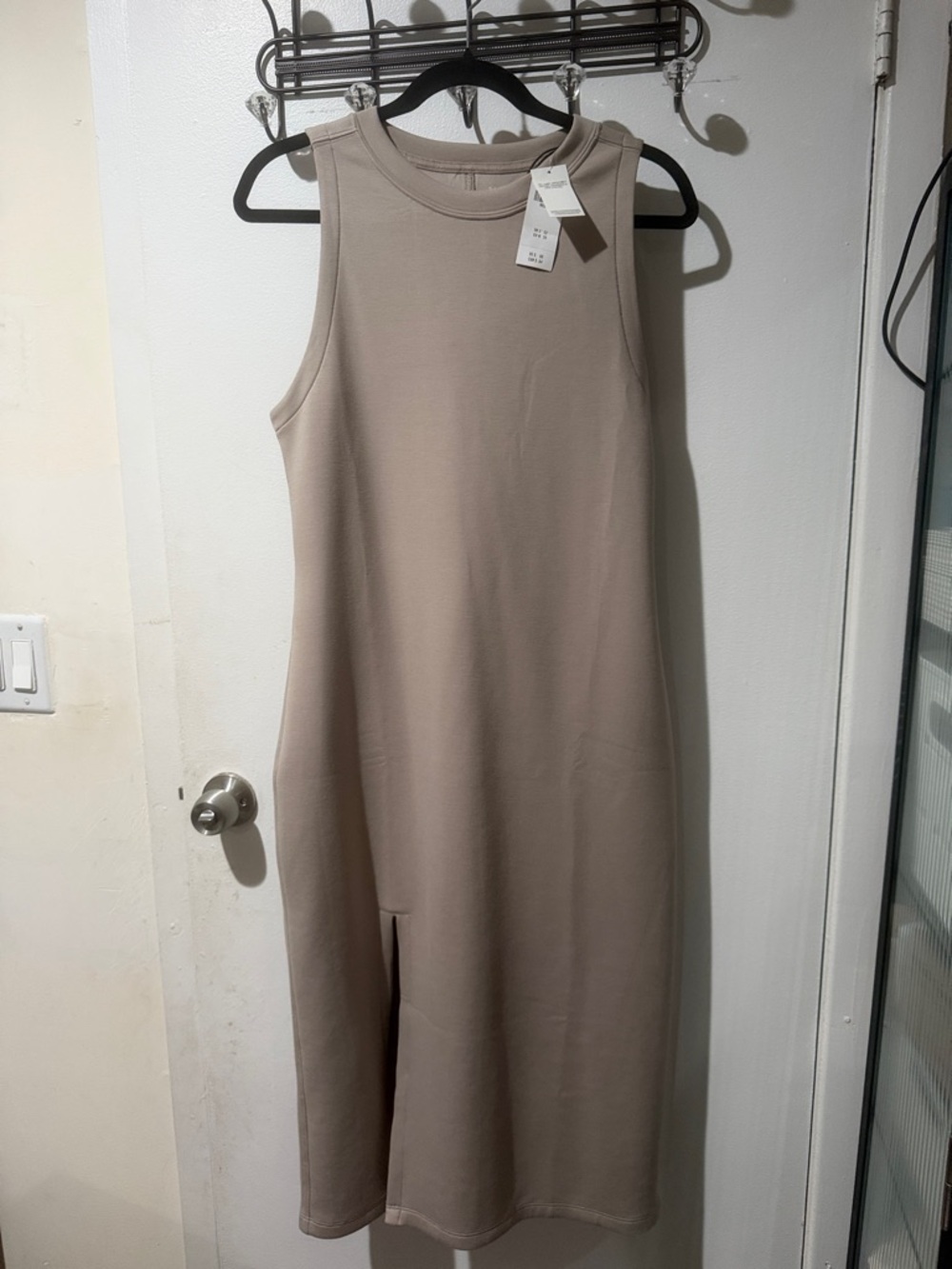 Abercrombie & Fitch YPB NeoKnit Sleeveless Taupe Midi Dress